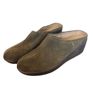 Thom Mcan green suede slip on clog size 10